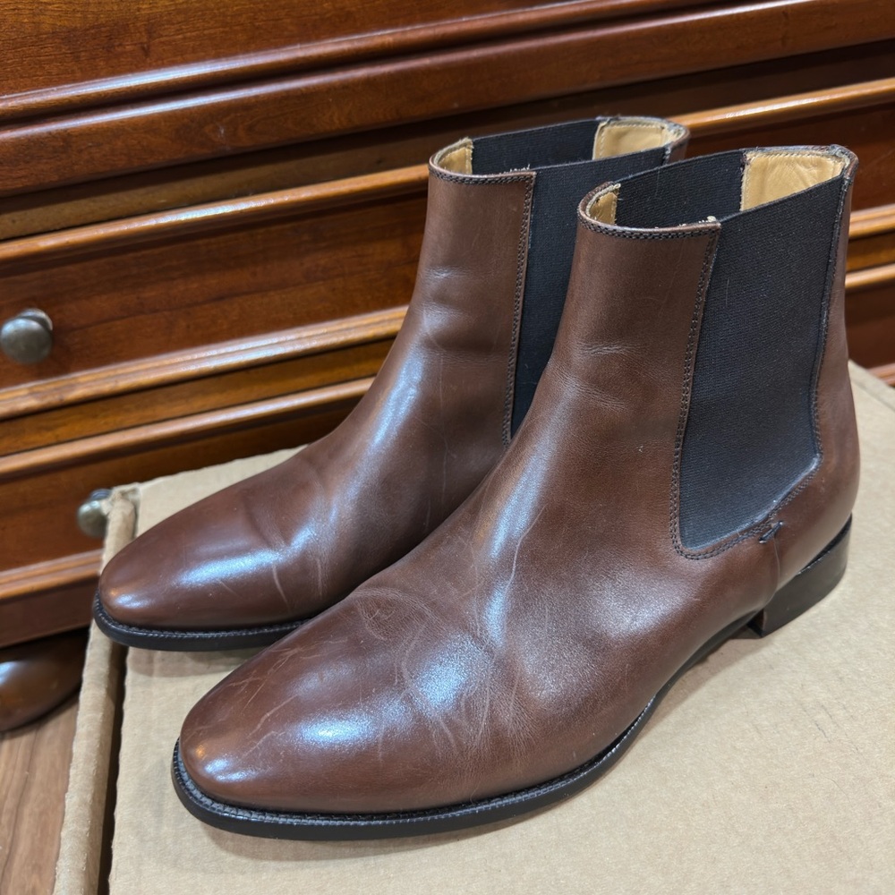 Jack Erwin Men’s Carter Leather Boots  Wingtip Brown Sz 7 Made In Spain